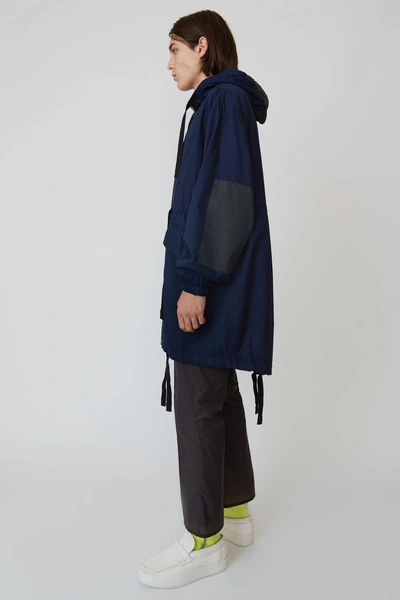 Shop Acne Studios Hooded Parka Midnight Blue