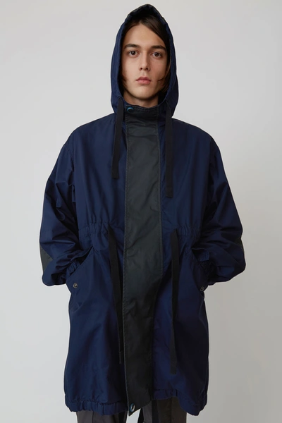 Shop Acne Studios Hooded Parka Midnight Blue