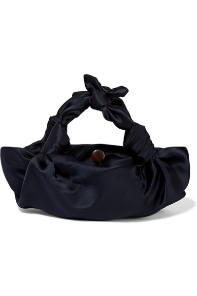 Shop The Row Ascot Small Satin Tote In Navy