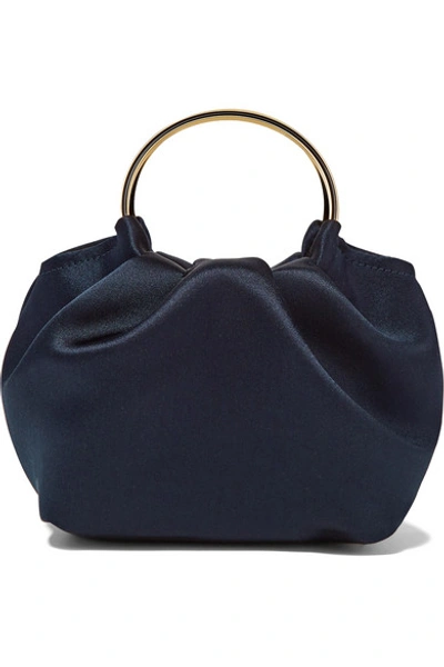 Shop The Row Double Circle Micro Satin Tote In Navy