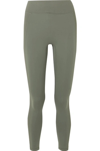 Shop All Access Demo Ribbed Stretch Leggings In Green