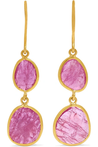Shop Pippa Small 18-karat Gold Ruby Earrings