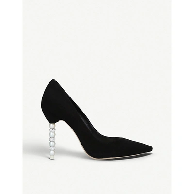 Shop Sophia Webster Coco Crystal And Pearl-heel Courts In Black