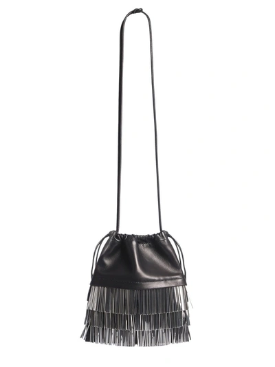 Shop Alexander Wang Ryan Mini Fringed Shoulder Bag In Black