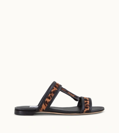 Shop Tod's Sandals In Leather In Brown,black