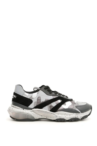 Shop Valentino Camouflage Bounce Sneakers In Basic|basic