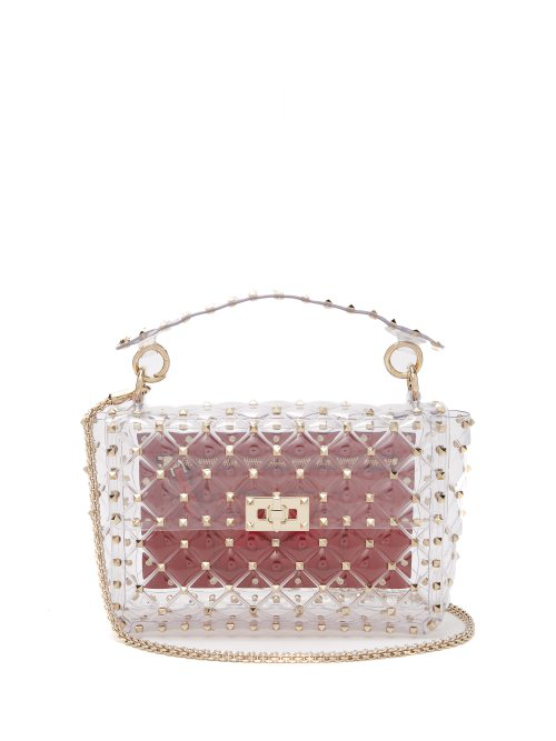valentino rockstud clear bag