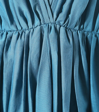 Shop Kalita Clemence Cotton And Silk Maxi Dress In Blue