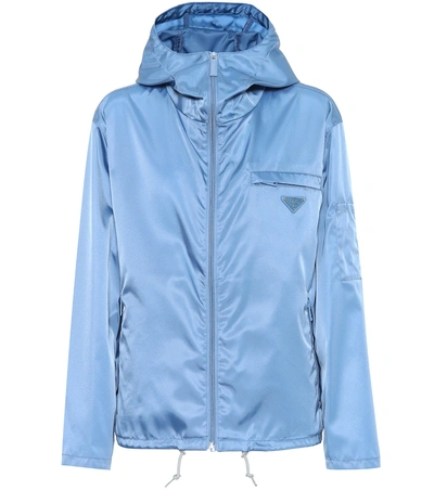 Shop Prada Nylon Gabardine Raincoat In Blue