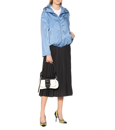 Shop Prada Nylon Gabardine Raincoat In Blue