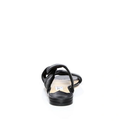 Shop Jimmy Choo Lela Flat Vine Nappa Leather Mule Sandals In Black