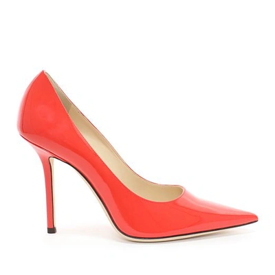 Shop Jimmy Choo Love 100 Chilli Patent Leather Pointy Toe Pumps