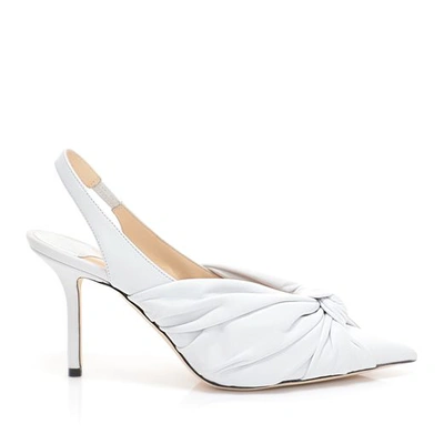Shop Jimmy Choo Annabell 85 White Nappa Leather Sling Back Closed Toe Pumps