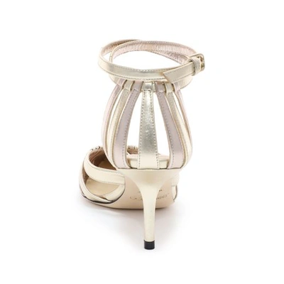 Shop Jimmy Choo Travis 65 Gold Mix Metallic Nappa Leather Strappy Pump With A Pointed Toe
