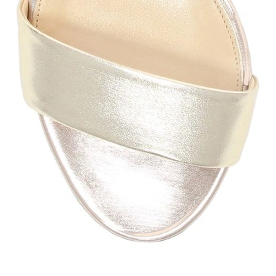 Shop Jimmy Choo Jaimie 40 Gold Mix Metallic Nappa Leather Sandal With Round Buckle Fastening