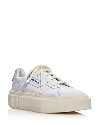 Shop Adidas Originals Women's Hypersleek Pointed Toe Leather Platform Sneakers In White