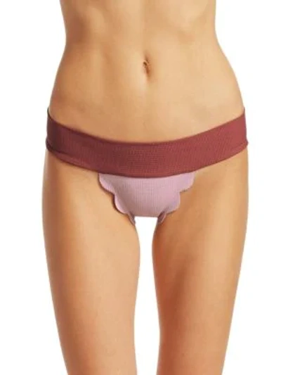 Shop Marysia Santa Clara Scalloped Bikini Bottom In Lavender Antelope