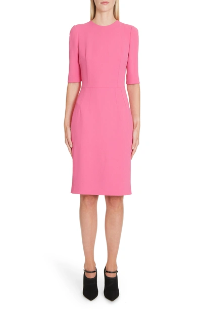 Shop Dolce & Gabbana Cady Sheath Dress In F0733 Pink