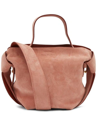 Shop Acne Studios Musubi Mini Suede Cross-body Bag In Pink
