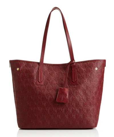 Shop Liberty London Little Marlborough Tote Bag In Iphis Embossed Leather In Red