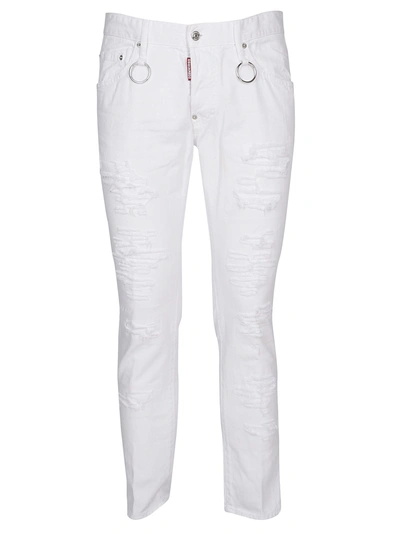 Shop Dsquared2 Skater Skinny Jeans In White