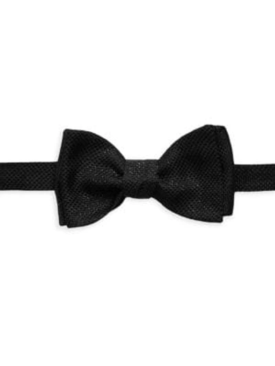 Shop Eton Lurex Silk Bow Tie In Black
