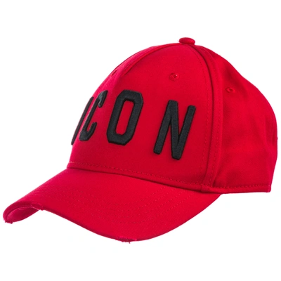 Shop Dsquared2 Adjustable Men's Cotton Hat Baseball Cap  Icon In Red