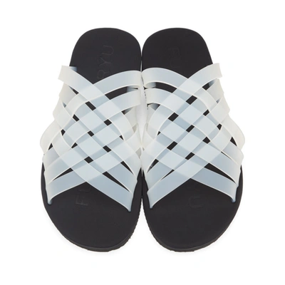 Shop Fumito Ganryu Ssense Exclusive Black Silicon Sheet Sandals In 2 Black