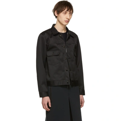 Black Water-resistant Pleated Jacket In 2 Black
