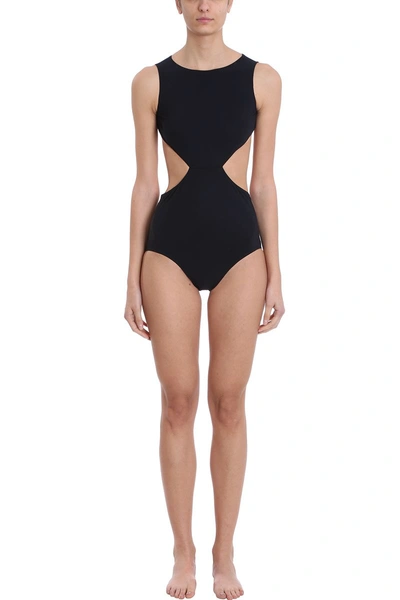 Shop Rick Owens One Piece Babel Notched Swimsuit In Black