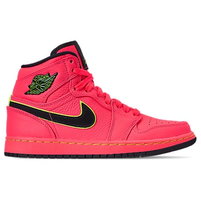 Shop Nike Jordan Women's Air Jordan Retro 1 Premium Basketball Shoes In Pink Size 7.5 Leather