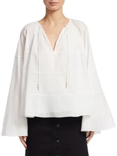 Shop Elizabeth And James Fleur Ruffled Flowy Top In White