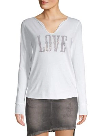 Shop Zadig & Voltaire Women's Embellished V-neck Cotton Top In White