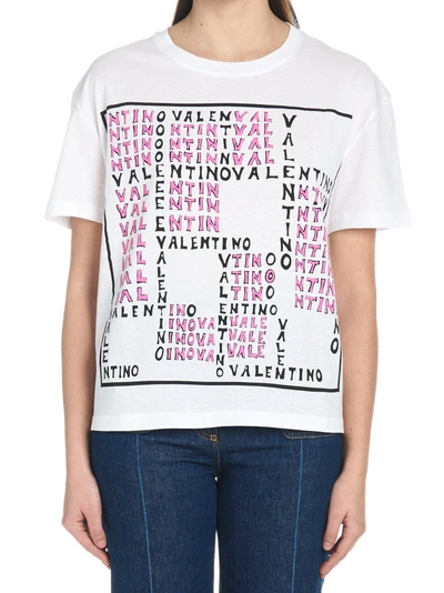 Shop Valentino 'valntino Puzzle' T-shirt In White