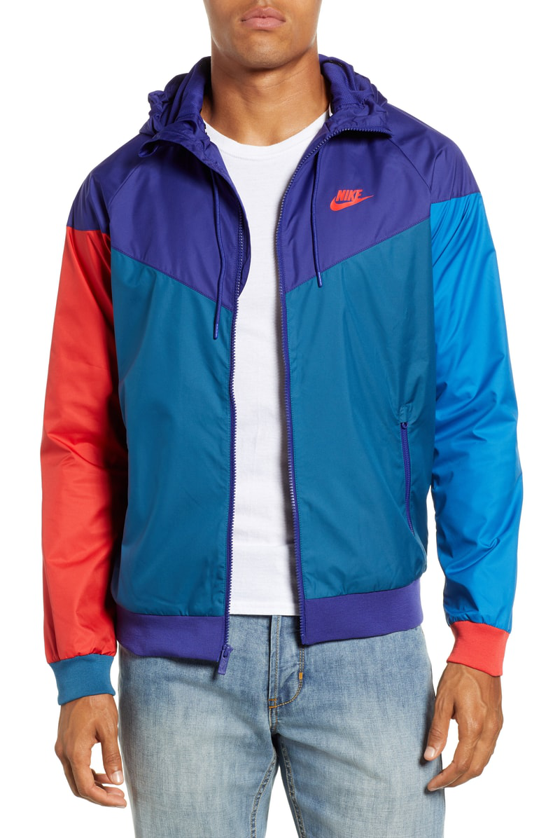 Nike Windrunner Colorblock Jacket In Purple/ Blue/ University Red | ModeSens