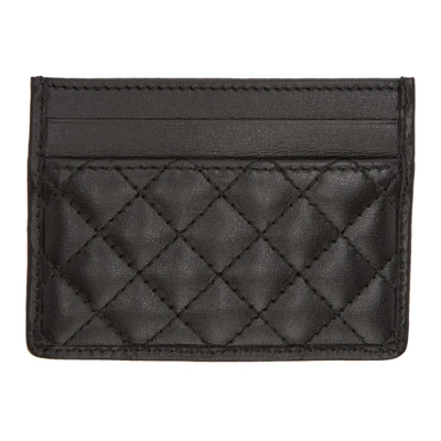 Shop Gucci Black Quilted Card Holder In 1060 Black
