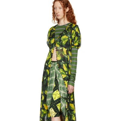 Shop Marc Jacobs Green Redux Grunge Button-down Dress In 301 Greenmu