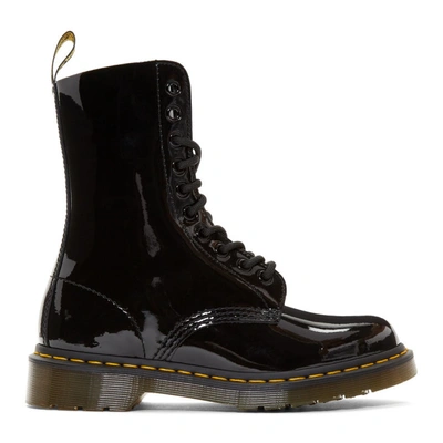 Shop Marc Jacobs Black Redux Grunge Patent 1490 Boots In 001 Black
