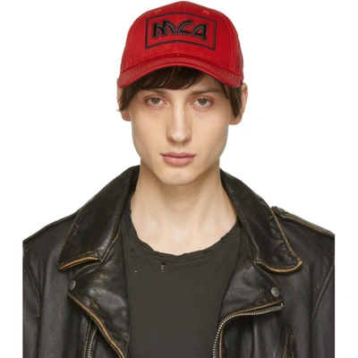 Shop Mcq By Alexander Mcqueen Mcq Alexander Mcqueen Red Embroidered Metal Logo Cap In 6406 Red