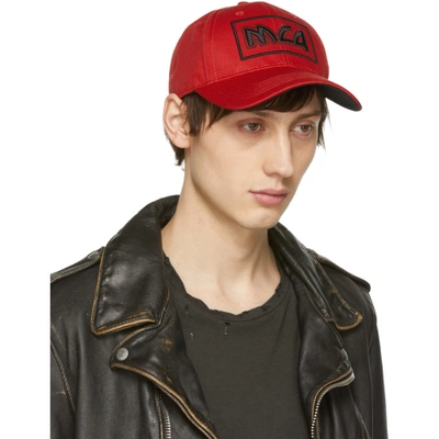 Shop Mcq By Alexander Mcqueen Mcq Alexander Mcqueen Red Embroidered Metal Logo Cap In 6406 Red