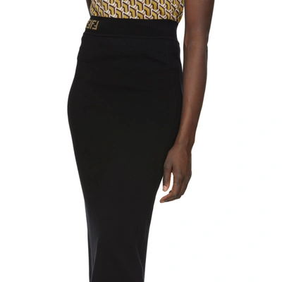 Shop Fendi Black Forever  Pencil Skirt In F0gme Black