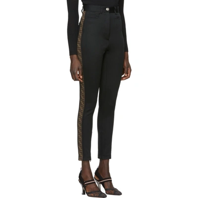 Shop Fendi Black Jersey Forever  Trousers In F0gme Black