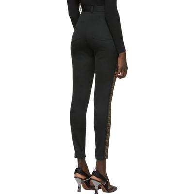 Shop Fendi Black Jersey Forever  Trousers In F0gme Black