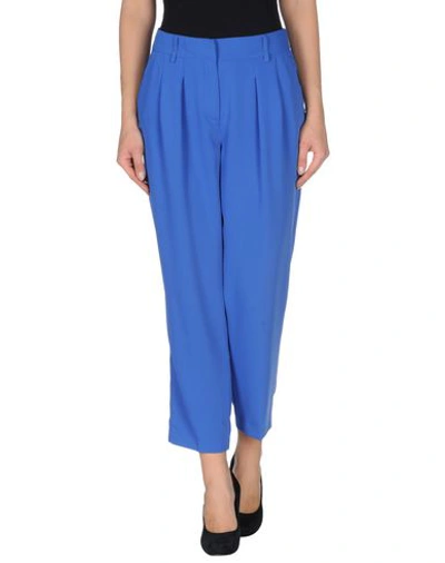 Shop Atos Lombardini Casual Pants In Bright Blue