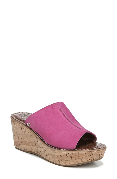 Shop Sam Edelman Ranger Platform Sandal In Retro Pink Suede