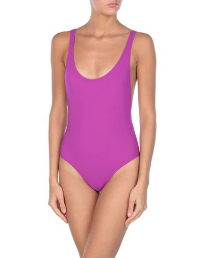 Shop Karla Colletto One-piece Swimsuits In Mauve