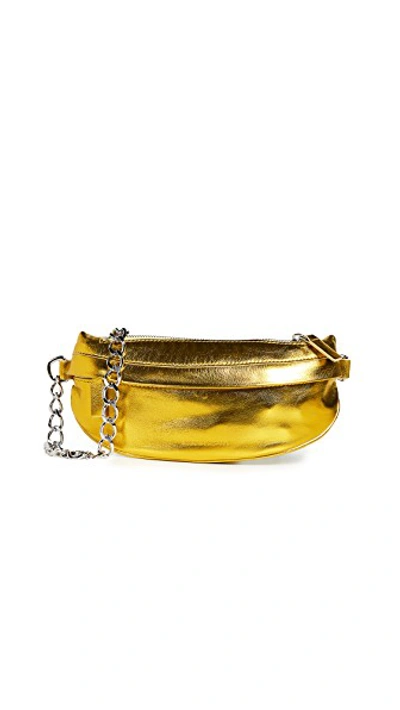 Shop Avec La Troupe Le Troupe Chain Belt Bag In Gold