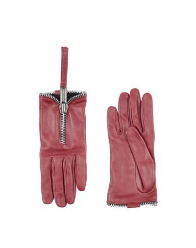 Shop Dsquared2 Gloves In Maroon