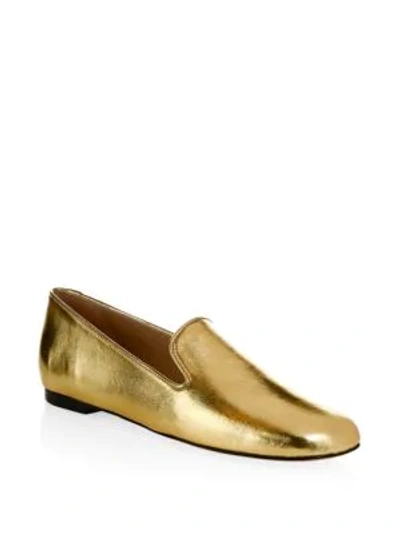 Shop Stuart Weitzman Myguy Loafer Flat In Gold