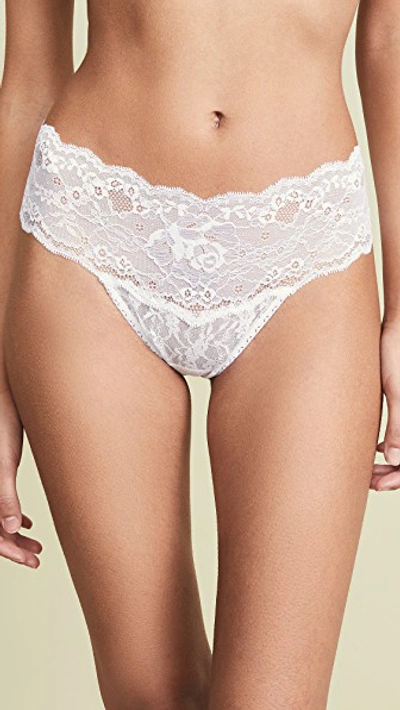 Shop Hanky Panky American Beauty Rose Natural Rise Thong In White